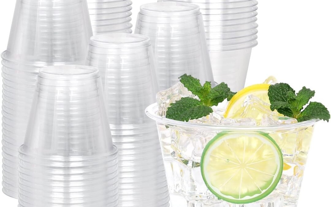 OEM ODM 100 Pack Clear Plastic Cups,9oz Disposable Party Cups,Sturdy Recyclable PET Clear Cocktail Tumblers for Wedding Party,Plastic Cups for Wine Cocktail Punch Supplier