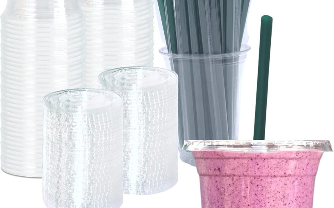 OEM ODM 12 oz Clear Plastic Cups with Lids and STRAWS, Disposable Drinking Cups for Cold Drinks, Iced Coffee, Milkshakes, Smoothies, 25 Sets Supplier