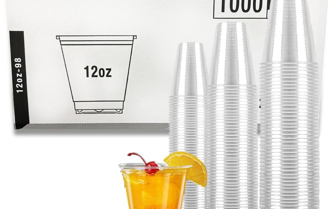 OEM ODM 12oz Plastic Cups, Clear Disposable Cold Cup for Iced Coffee, Smoothies, and More, 98mm 1000 Pack Crystal PET Clear Plastic Cups (12oz-98mm) Supplier
