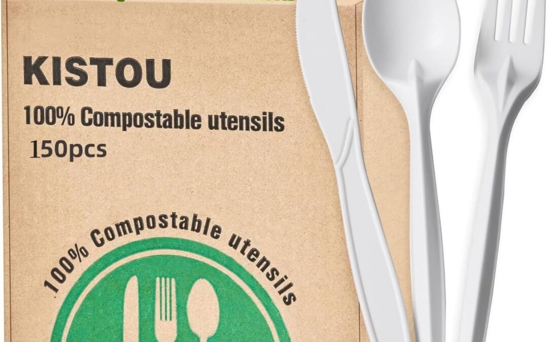 OEM ODM 150PCS compostable utensils set Eco-friendly Heavy Duty Utensils (50 Forks, 50 Spoons, 50 Knives) Compostable Cutlery Set Biodegradable Utensils disposable silverware for party BBQ, Picnic Daily Use Supplier