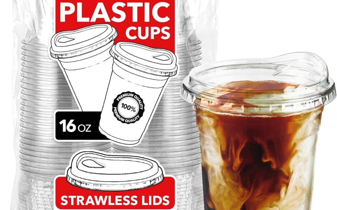 OEM ODM 16 oz Clear Plastic Cups with Lids Disposable, Togo Drinking Cup with Strawless Sip Lid for Smoothie, Cold Brew Iced Coffee, Lemonade, Ice Latte, Boba, Party Drinks, Bulk, 16 Ounce (Set of 50) Supplier