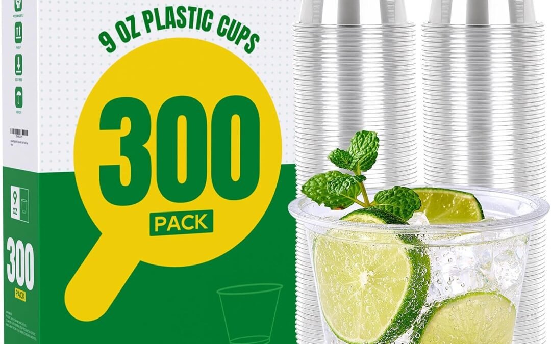 OEM ODM 300 Pack 9 OZ Clear Plastic Cups, Disposable Crystal Punch Cup, PET Plastic Party Cups for Iced Beverages, Juice and Cold Drinks Supplier