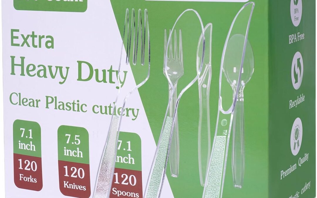 OEM ODM 360 Count Disposable Plastic Cutlery Set Heavy Duty 120 Forks, 120 Spoons, 120 Knives Clear Plastic Silverware with BPA-Free, Heat Resistant, Clear Utensils for Parties & Events Supplier