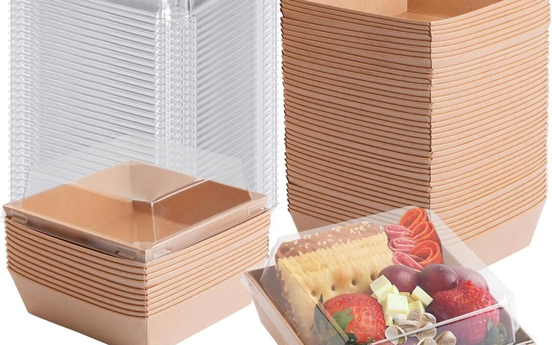 OEM ODM 50 Pack charcuterie boxes with clear lids – To Go Paper Disposable Food Containers, 5Inch Dessert Boxes small charcuterie boxes for Strawberries,Sandwich, Cookie, Sushi, Cake Slice(White) Supplier