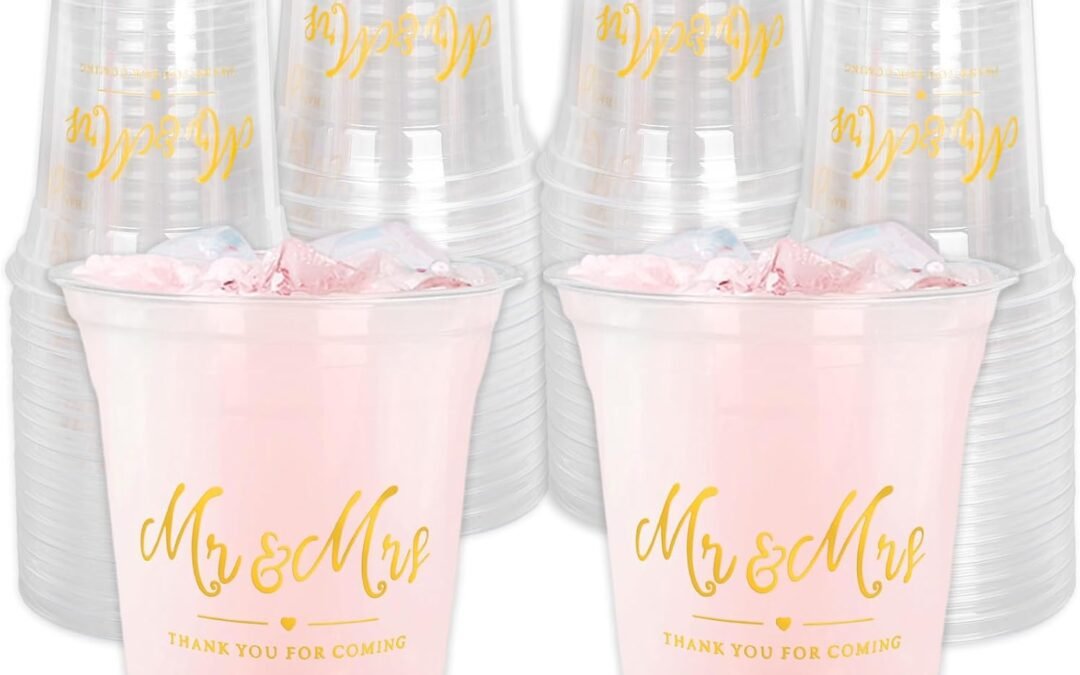 OEM ODM 50Pcs 12Oz Mr and Mrs Plastic Cups Disposable Wedding Reception Cup Cold Beverage Drinking Cups for Bridal Shower Anniversary Engagement Supplier