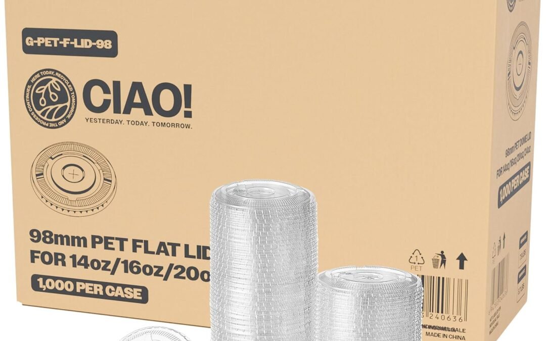 OEM ODM CIAO! PET Flat Lid with Straw Slot, Designed and Fit for 14OZ/16OZ/20OZ/24OZ Brand PET Cold Drink Cups Only, 98mm (Case of 1,000) Supplier