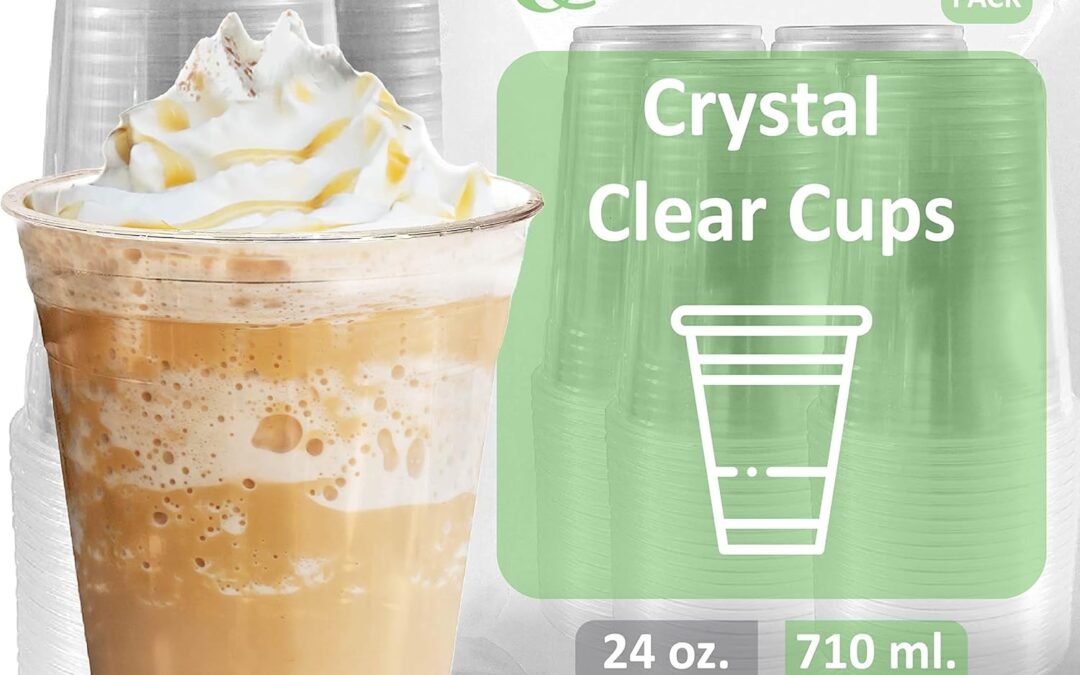OEM ODM Clear Plastic Disposable Pet Cups | 24 oz Cups, 200 Pack | Crystal Clear PET Cup | Cold Smoothie | Iced Coffee Go Cups | Ideal for Coffee, Parfait, Juice, Soda, Cocktail, Party Cups (24oz, 200 count) Supplier