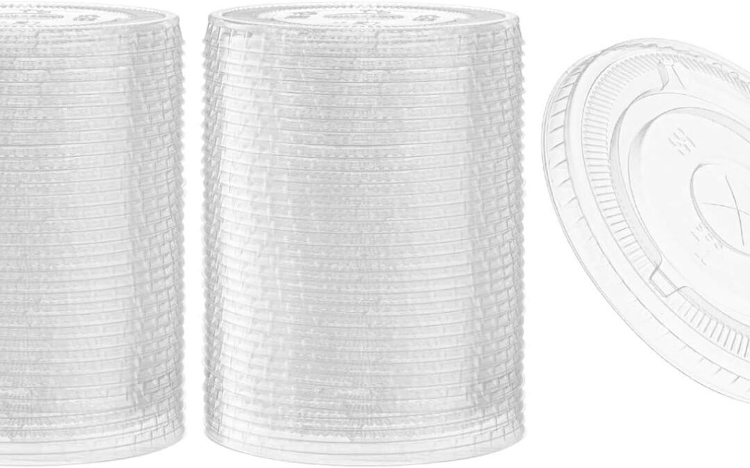 Crystal-Clear Slotted Lids for 12 oz Squat and 24 oz Plastic Cold Drink Cups – Fits Iced Coffee, Tea, Lemonade, Soda – Case of 1000