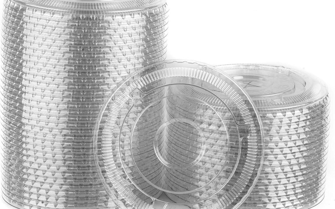OEM ODM EcoQuality – 1000 Pack – Ultra Clear Flat Plastic Cold Cup Lids For, 12-16-20-24 Ounce Cups – Fits Most PET Cups, Lids With Straw Slot Supplier