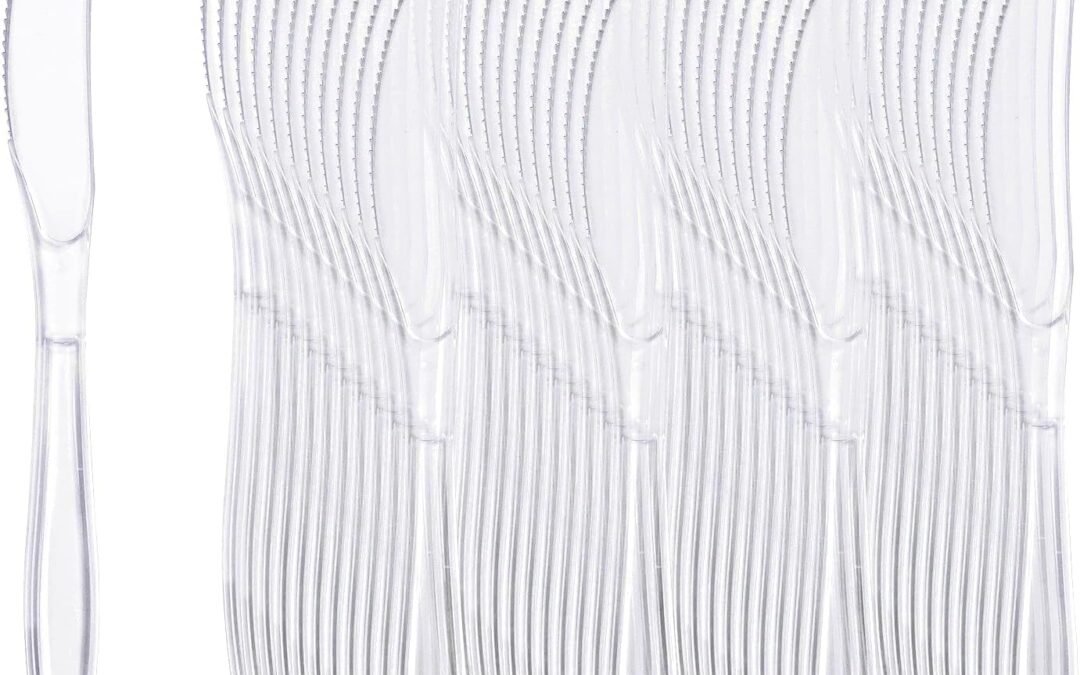 OEM ODM Liacere 360PCS Clear Plastic Knives Disposable – Heavy DutyBPA-Free – Heat Resistant, Solid and Durable Disposable Knives Bulk, Premium Plastic Knives Heavy Duty for Party Supply Supplier