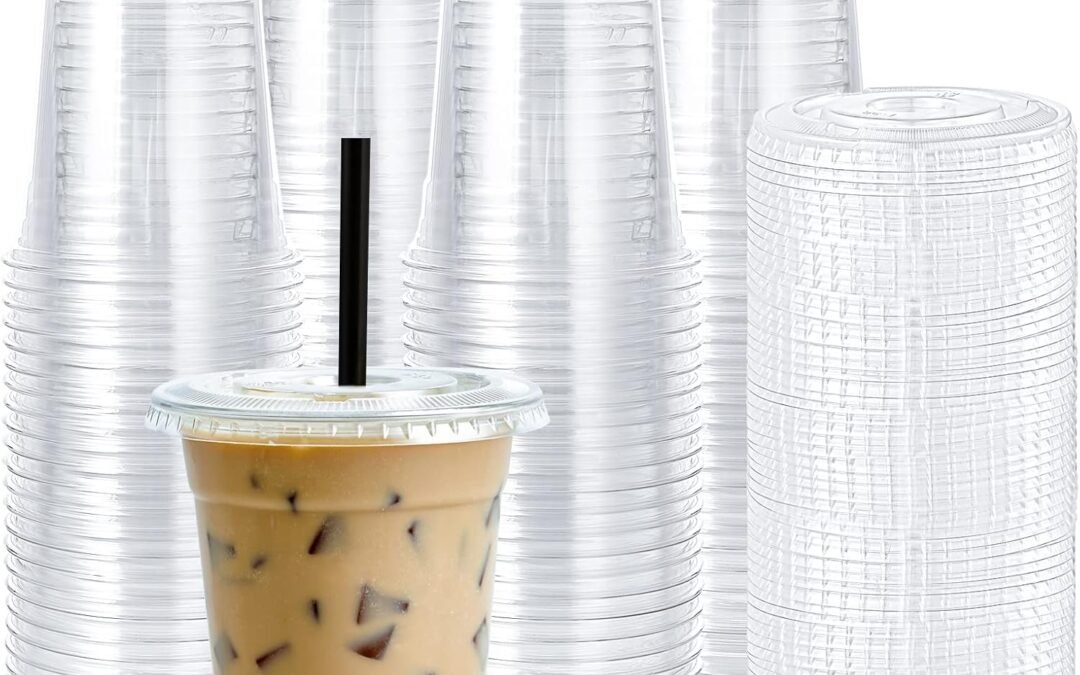 OEM ODM Lilymicky 90 Sets 16 oz Clear Plastic Cups With Flat Lids, 16 Ounce Disposable Drinking Cups With Lids for Ice Coffee, Smoothie, Slurpee, or Any Cold Drinks Supplier