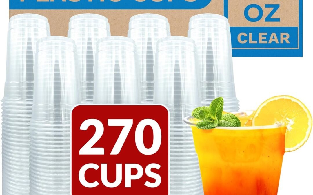 OEM ODM Reli. Plastic Cups 16 oz (270 Pack) | Clear Plastic Cups Disposable | PET Clear Disposable Bulk | 16oz PET Drinking Containers for Party, Iced Coffee, Cold Drinks, Smoothies, To Go Supplier