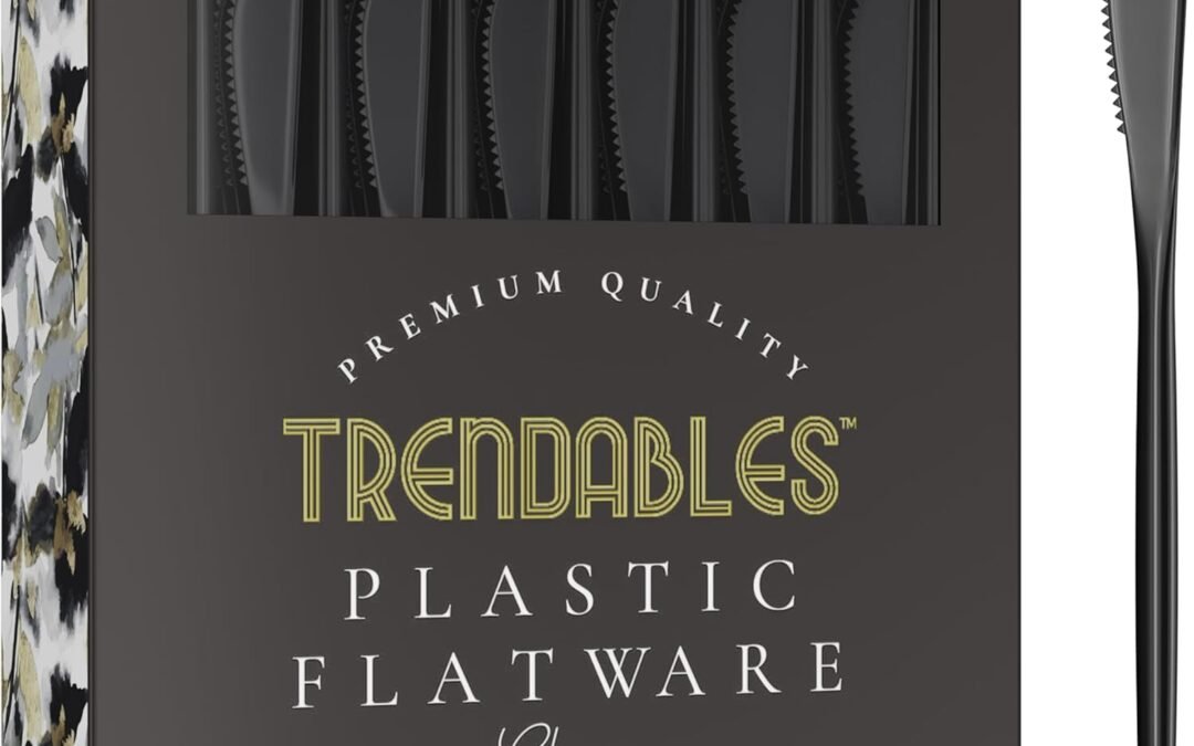 OEM ODM Trendables Disposable Black Plastic Cutlery Set – 120 Pack Silverware with Black Plastic Knives Supplier