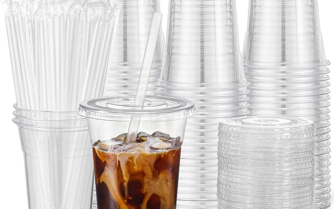 OEM ODM VITEVER 100 Sets – 12oz Clear Plastic Cups with Lids and Straws, Disposable Cups for Iced Coffee, Smoothie, Milkshake, Cold Drinks Supplier