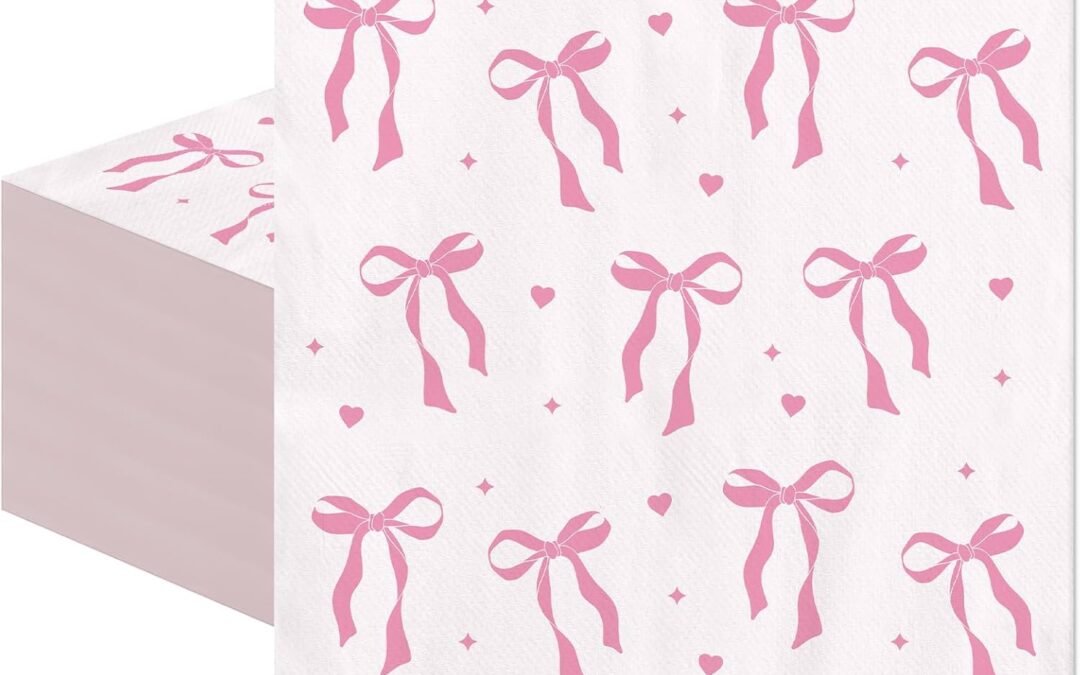 OEM Pink Paper Napkins – 100 Pcs Disposable Napkins for Weddings Party Decorations, Cute Bow Dinner Napkin for Bride Engagement Baby Shower Party Decor Wholesale Manufacturer