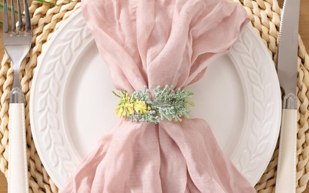 OEM Socomi Pink Cheesecloth Napkins Mothers Day Summer Cheese Cloths Gauze Set of 24 Boho Washable Dinner Table Napkins for Wedding Party Baby Shower Birthday Party Decor Wholesale Manufacturer