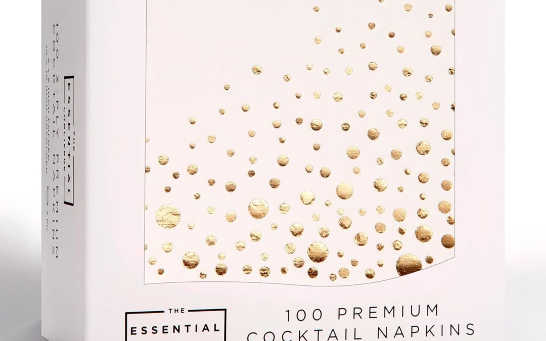 OEM Stylish Gold Cocktail Napkins, 100 Disposable Party Napkins, Gold Dessert Napkins, 3-Ply, 5×5 Inch White and Gold Napkins, Disposable Wedding Cocktail Napkins, Party, Shower or Gold Beverage Napkins Wholesale Manufacturer