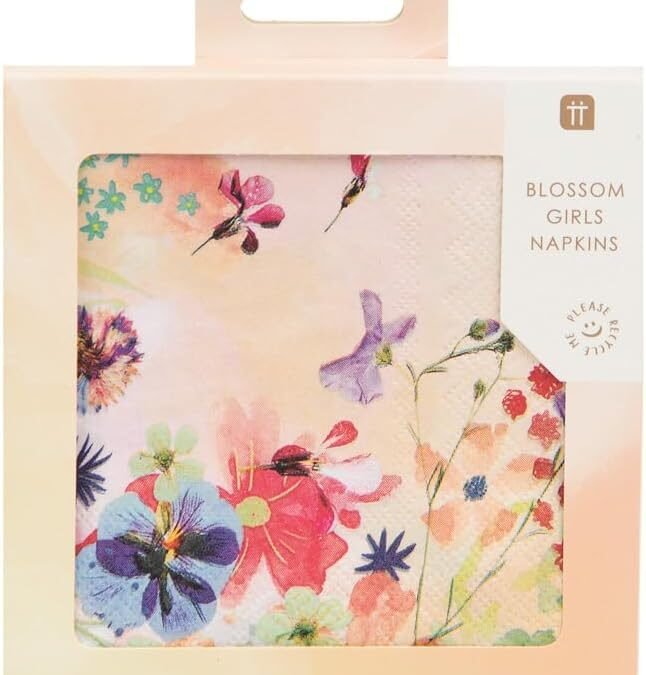 OEM Talking Tables BG-CNAPKIN Blossom Tea Party Floral Napkins, Pack of 20, 25 x 25cm, 10″ x 10″, Pink Wholesale Manufacturer