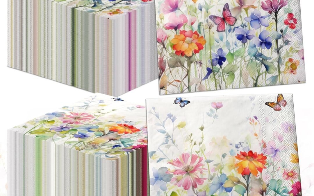 OEM Wildflower Napkins,Wildflower Baby Shower Decorations Wedding Shower Party Napkins Easter Spring Butterfly Floral Theme Napkins Decorations for Bridal Shower,Spring Holiday,Easter Birthday Supplies Wholesale Manufacturer