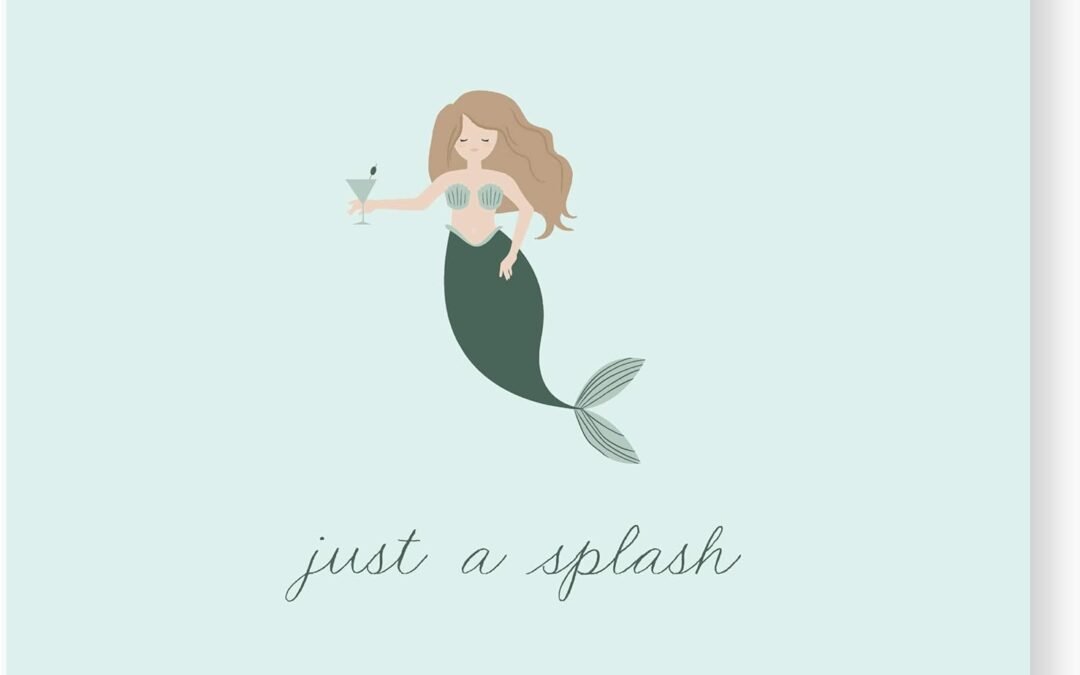 OEM X&O Paper Goods Blue ‘Just a Splash’ Mermaid Beverage and Cocktail Napkins, 20pc, 5″ W x 5″ L Wholesale Manufacturer