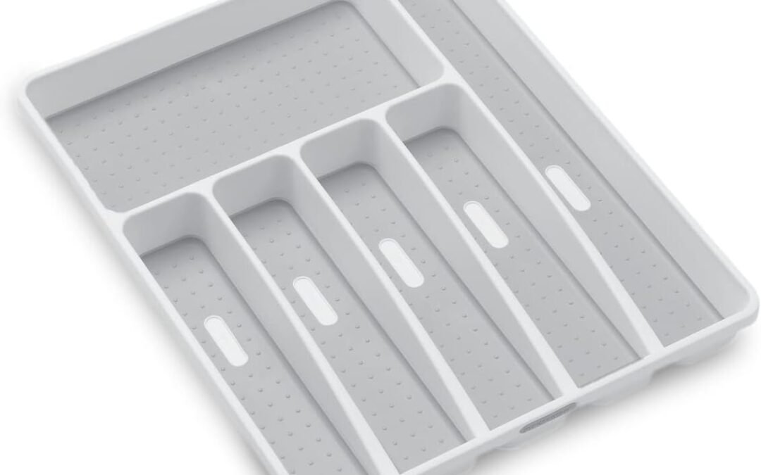 OEM madesmart Classic Large Silverware Tray – White |CLASSIC COLLECTION | 6-Compartments| Kitchen Drawer Organizer | Soft-Grip Lining and Non-Slip Rubber Feet | BPA-Free Factory