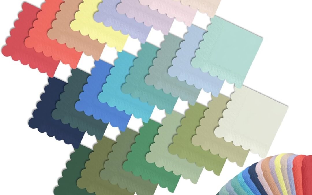 OEM qiqee 24 Morandi Colors Cocktail Napkins 5x5inch Disposable Beverage, Wedding, Dinner, Birthday Party Dessert Wave Paper Napkins(120 Count) Wholesale Manufacturer
