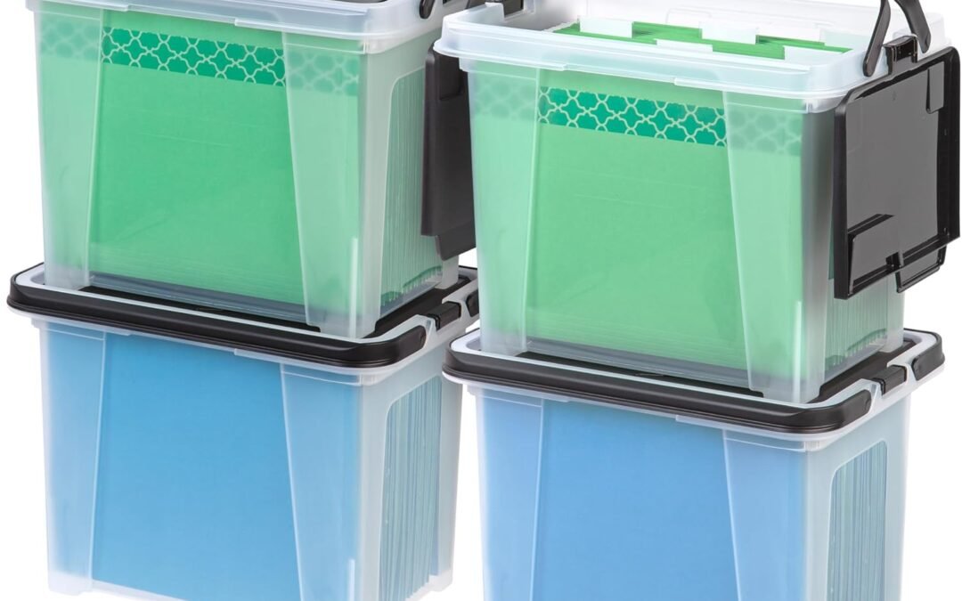Private Label IRIS USA File Box File Organizer w/ Wing Lid for Letter/Legal File, Water Resistant Document Box, BPA-Free Plastic Storage Bin Organizer with Handles, Stackable, Nestable, Clear 18 Qt. 4Pack Manufacturer & Supplier