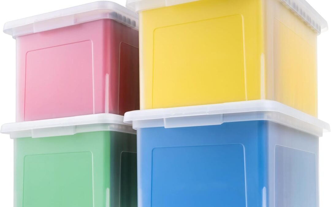 Private Label IRIS USA File Box, Plastic File Organizer with Lids for Letter/Legal File, Portable Document Box For Moving, Storage Bin with Durable and Secure Lid, Stackable Nestable BPA-Free, Clear 35 Qt. 4 Pack Manufacturer & Supplier
