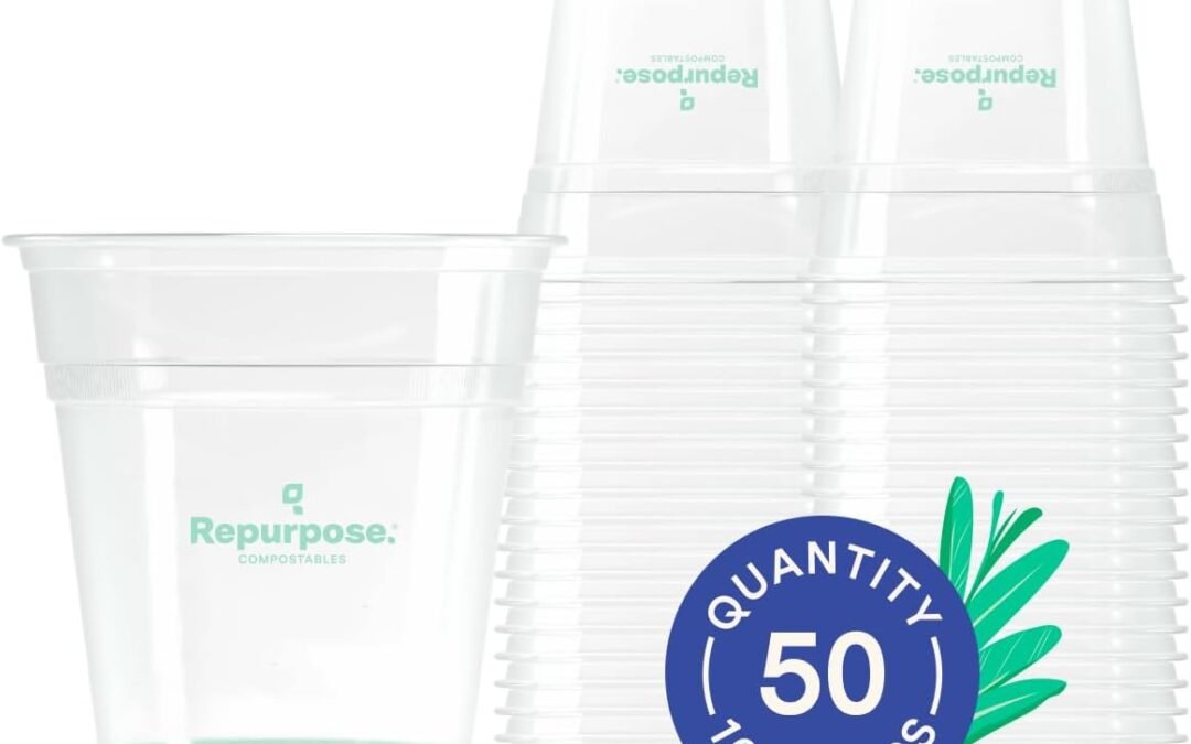 Repurpose 100% Compostable Plant-Based Clear Cold Cups, 16oz, 50 Count, BPA & PFAS Free, FDA Non-Toxic, Certified BioBased Manufacturer & Supplier