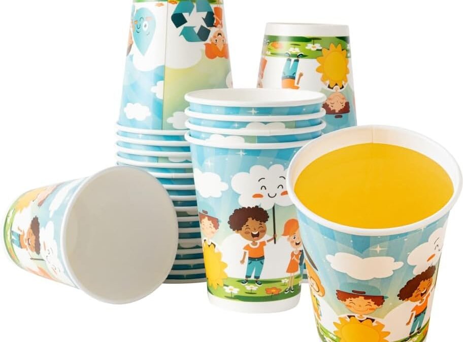 Restaurantware RW Kids 12 Ounce Cold Cups 50 Sustainably Disposable Party Cups – Lids Sold Separately Leakproof PLA Coating Paper Soda Cups Withstands Up To 140F With Printed Design Manufacturer & Supplier