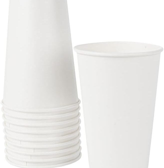 Restaurantware Sustain 16 Ounce Compostable Cold Cups, 50 Disposable Drinking Cups – Lids Sold Separately, Leakproof PLA Lining, White Paper Cups, Tightly Rolled Rim, BPI-Certified Manufacturer & Supplier