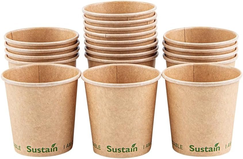 Restaurantware Sustain 4 Ounce Hot Cups, 50 Single Wall Coffee Cups – Lids Sold Separately, Leakproof PLA Coating, Compostable Kraft Paper Cup, Tolerates Up To 212F, For Hot Or Cold Beverages Manufacturer & Supplier