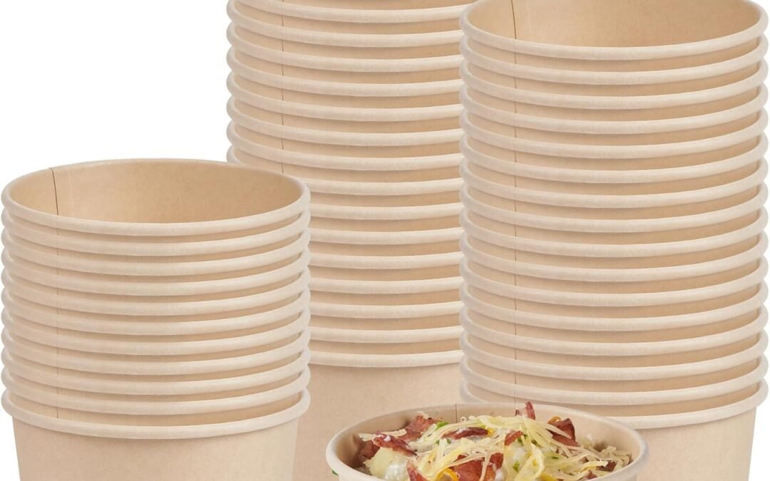Restaurantware-Sustain 8 Ounce Paper Soup Containers, 200 Disposable Ice Cream Cups – Lids Sold Separately, With PLA lining, Bamboo To Go Hot Soup Bowls, Compostable, Greaseproof Manufacturer & Supplier
