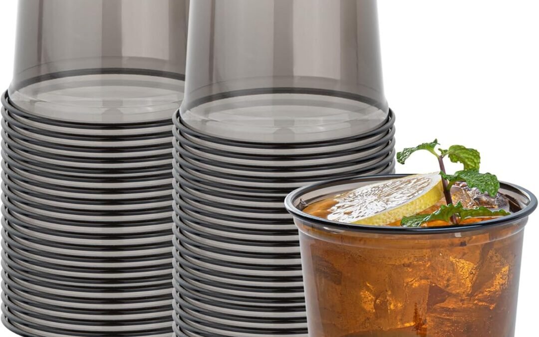 Restaurantware-Zero Waste 12 Ounce Drinking Cups, 100 U-Shape Plastic Cups – Lids Sold Separately, Commercially Compostable, Black PLA Plastic Party Drinking Cups,Rolled Rim, For Cold Beverages Manufacturer & Supplier