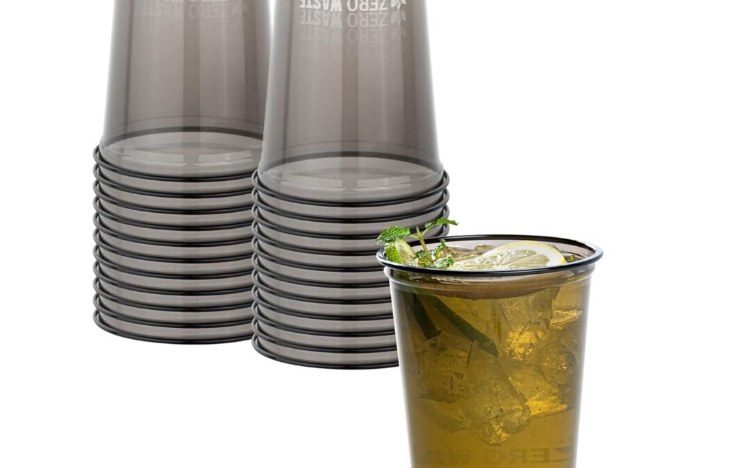Restaurantware,-Zero Waste 16 Ounce Drinking Cups, 100 U-Shape Plastic Cups – Lids Sold Separately, Commercially Compostable, Black PLA Plastic Party Drinking Cups,Rolled Rim, For Cold Beverages Manufacturer & Supplier