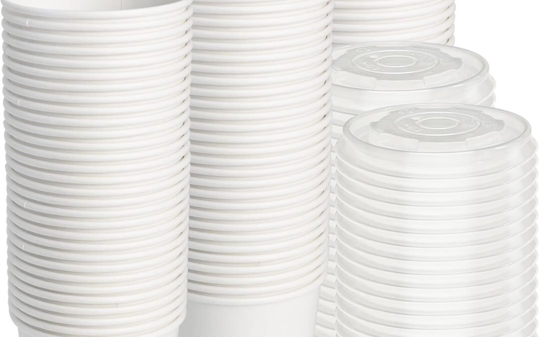 Top Chinese Factory ESSENTIAL Paper Ice Cream Cups with Lids, 120pcs 8oz Disposable Dessert Bowls with Lids for Hot or Cold Food, Paper Snack Containers for Sundae, Frozen Yogurt, Soup (White) Wholesale Deal