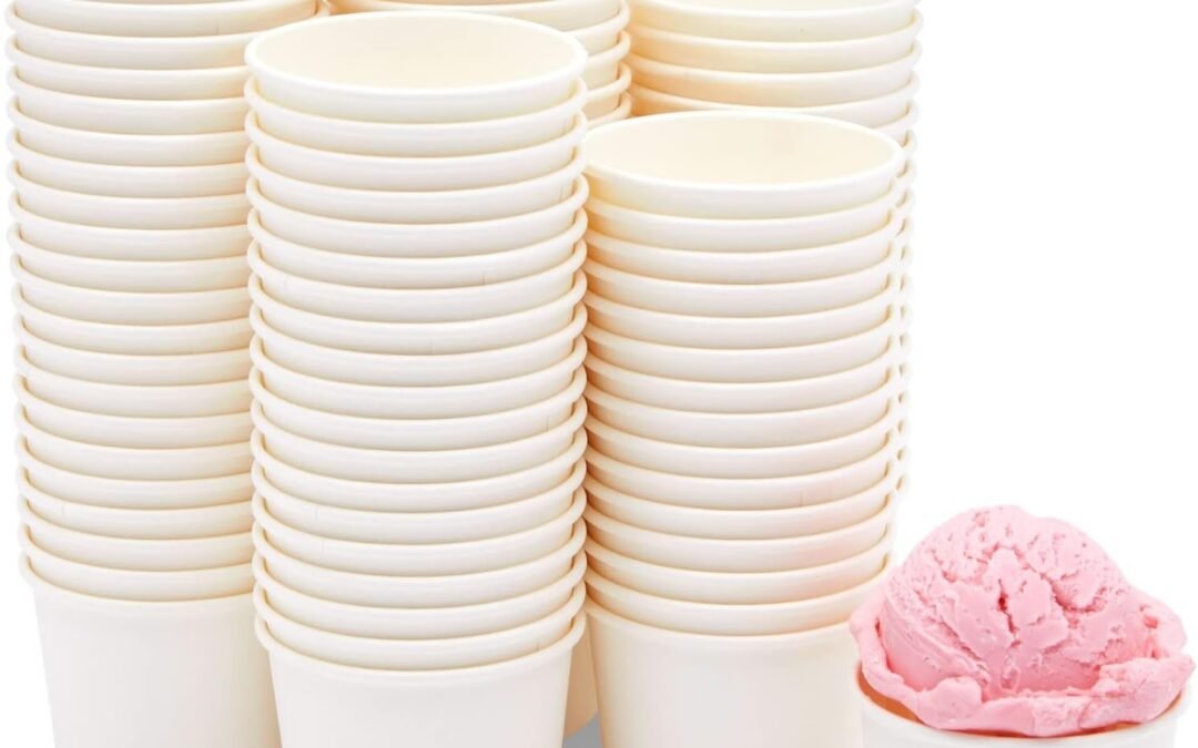 Top Chinese Factory Juvale 100-Pack Disposable Paper Ice Cream Cups, 5oz Dessert Bowls for Sundae Bar, Frozen Yogurt (White Paper Cups) Wholesale Deal