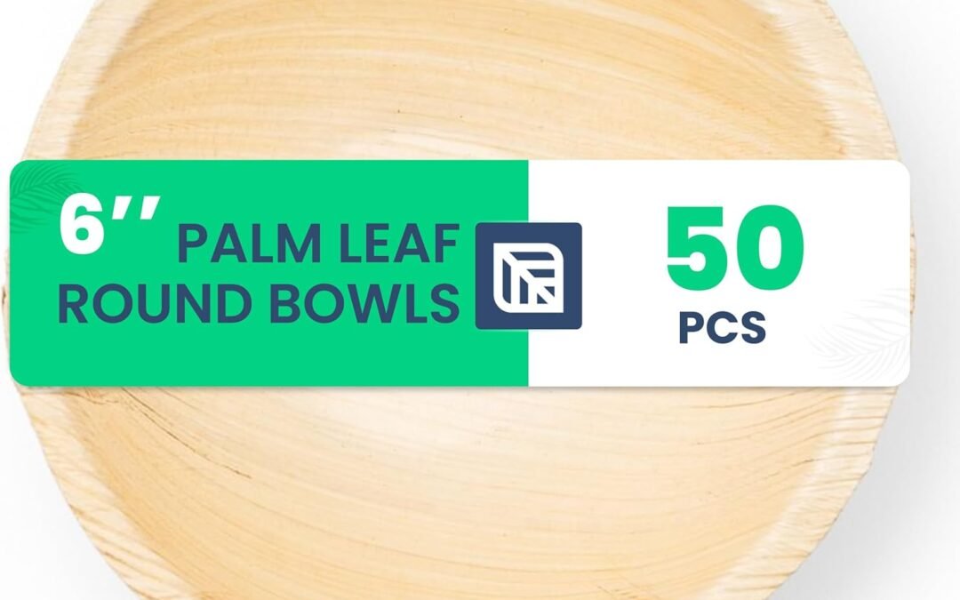 Trusted Supplier 6-Inch Leaf Bowls (50 Count) | 100% Eco-Friendly, Compostable & Biodegradable Disposable Bowls | Perfect for Catering, Weddings, Parties, BBQs, Picnic, Birthday, Lunch & Dinner at Factory Price