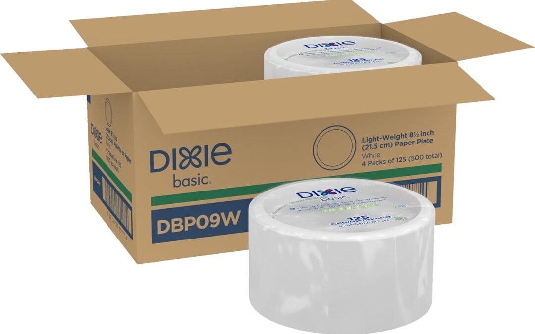 Trusted Supplier Dixie 8 1/2 Inch Light-Weight Disposable Paper Plates, White, 500 Count, Bulk Case, 4 Packs/125 Count Per Pack, (Georgia-Pacific #DBP09W) at Factory Price