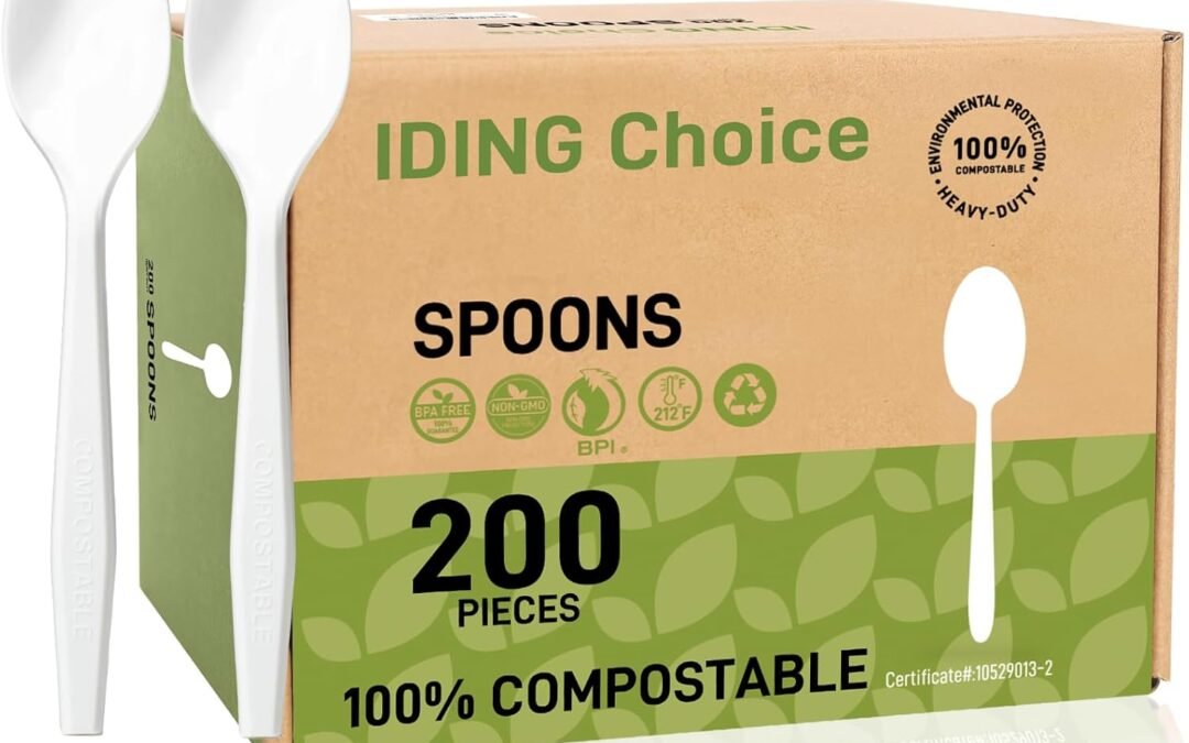 Wholesale 100% Compostable 200 Count No Plastic Spoons, Plastic Utensils, The Heavyweight Heavy Duty Flatware is Eco-Friendly Products for Lounge Party Wedding Office BBQ Picnic Camping. Manufacturer