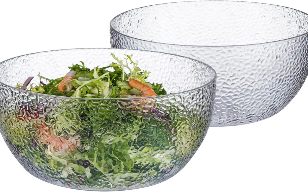 Wholesale 2-Pack 130 OZ Acrylic Salad Bowls, 9.5 inch Shatter-Resistant Serving Bowls, Large Plastic Mixing Bowls for Outdoor or Home Gatherings, Clear Manufacturer