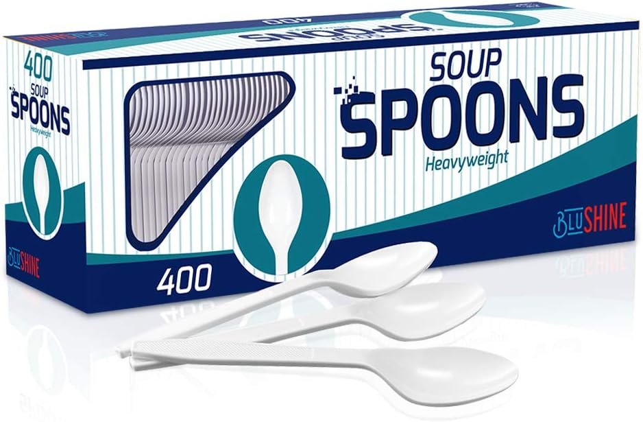 Wholesale 400 pack Extra Heavyweight Disposable White Plastic Soup Spoons -Heavy Duty White Cutlery-Utensils, Parties, Dinners, Catering Services, Family Gatherings Manufacturer