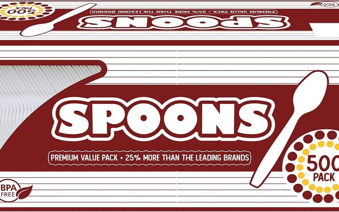Wholesale 500 White Plastic Spoons silverware disposable cutlery set utensil plasticware kitchen compostable picnic office home bulk flatware box birthday party supplies Spoon wholesale bbq picnic Manufacturer