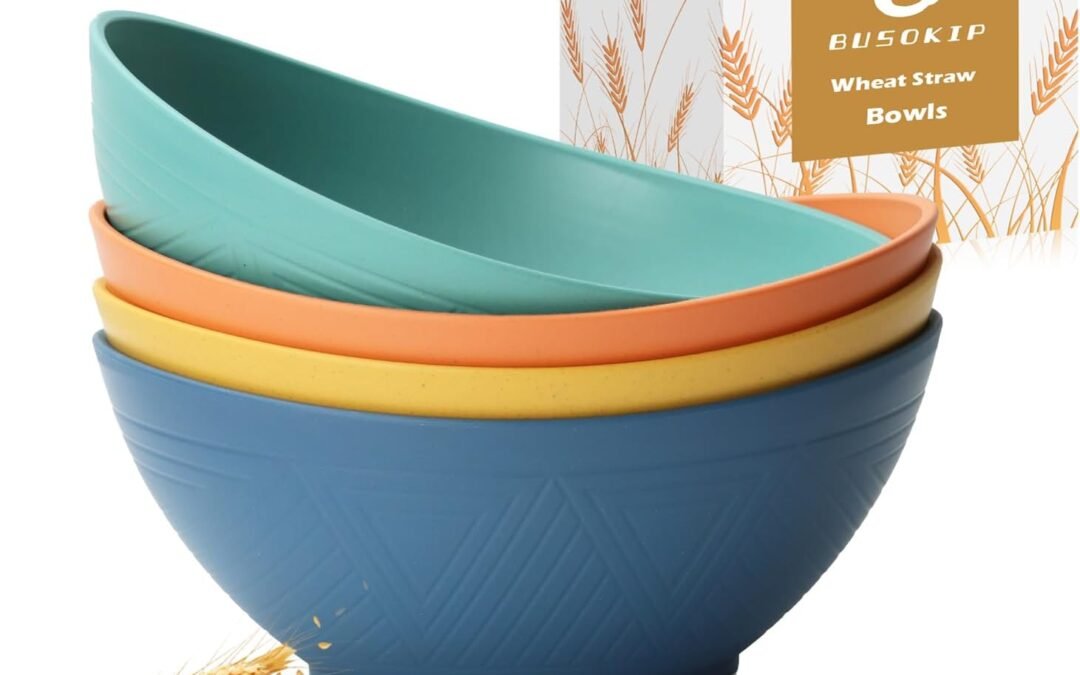 Wholesale 65 OZ Wheat Straw Bowls Set of 4, Large Unbreakable Salad Bowls, Microwave & Dishwasher Safe Serving Bowl, Kitchen Bowl Mixing Bowl for Salad, Cereal, Soup and Oatmeal (Multicolor) Manufacturer