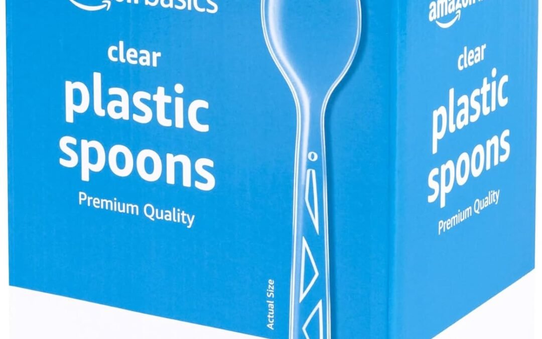 Wholesale Amazon Basics Disposable Clear Plastic Spoons, Premium Quality, 100 Count, Large Pack Manufacturer