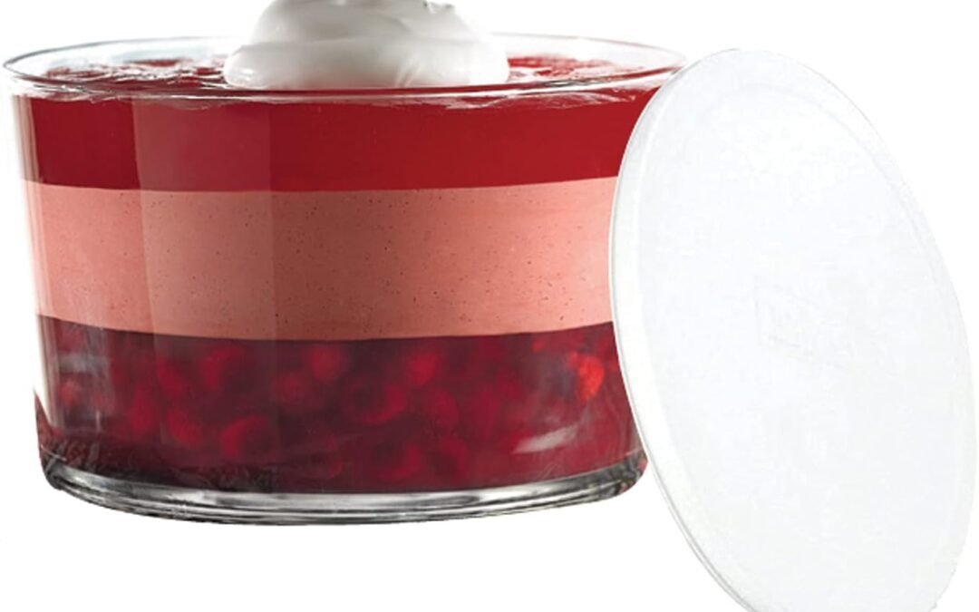 Wholesale Anchor Hocking Glass Trifle Bowl with Lid, 104 oz Glass Salad Bowl with Plastic Lid Manufacturer