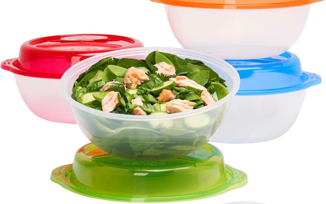 Wholesale Bentgo Easyboxes Salad-to-Go Containers – 8-Piece Set: 4 Bowls, Leak-Proof Dressing Cups Built-In & 4 Fitted Lids Seal in Freshness; Reusable/BPA-Free for Salad, Pasta, & Cereal (Classic) Manufacturer