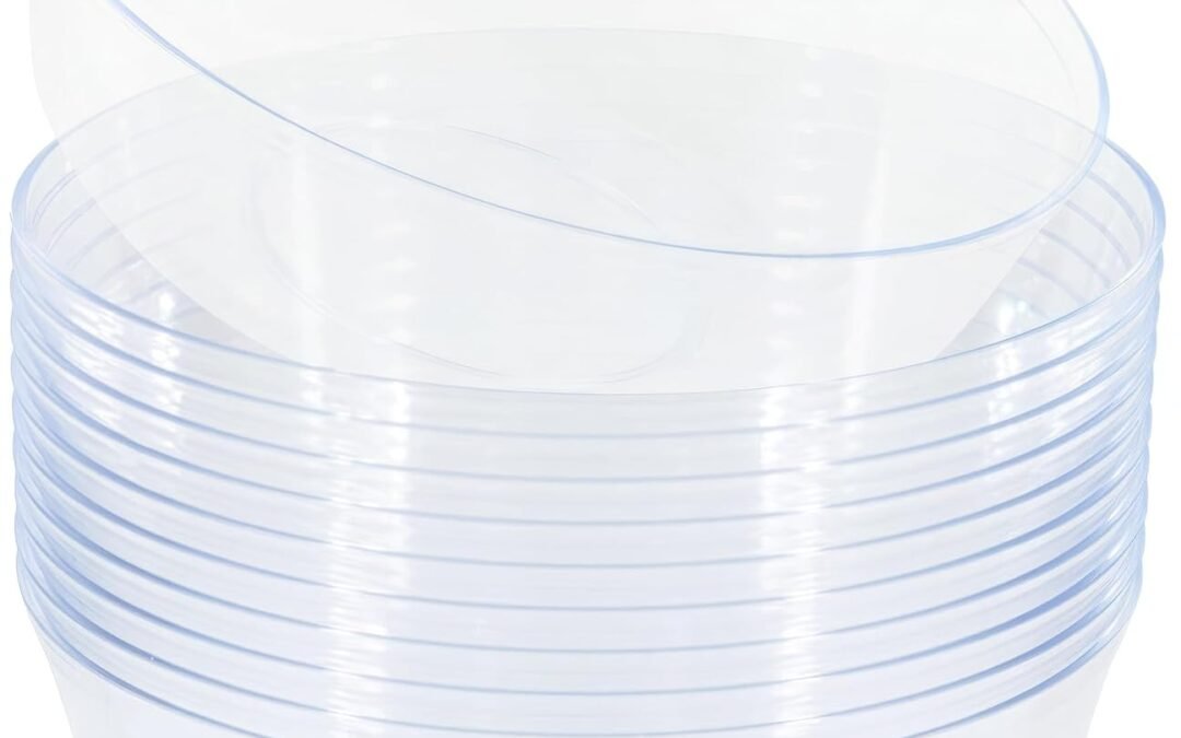 Wholesale Blue Sky Edge Clear Bowls – 16 oz (10 Count) Disposable Round Plastic Bowls for Parties, Events & Special Occasions Manufacturer