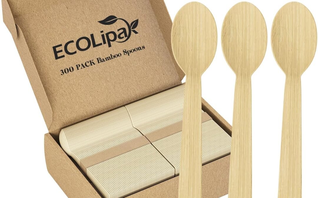 Wholesale ECOLipak 300 Count Bamboo Spoons Disposable, 6.7 Inch No Splinters Heavy Duty Bamboo Disposable Compostable Spoons for Party, Wedding, Camping, Traveling, Family Dinners, Large Events Manufacturer