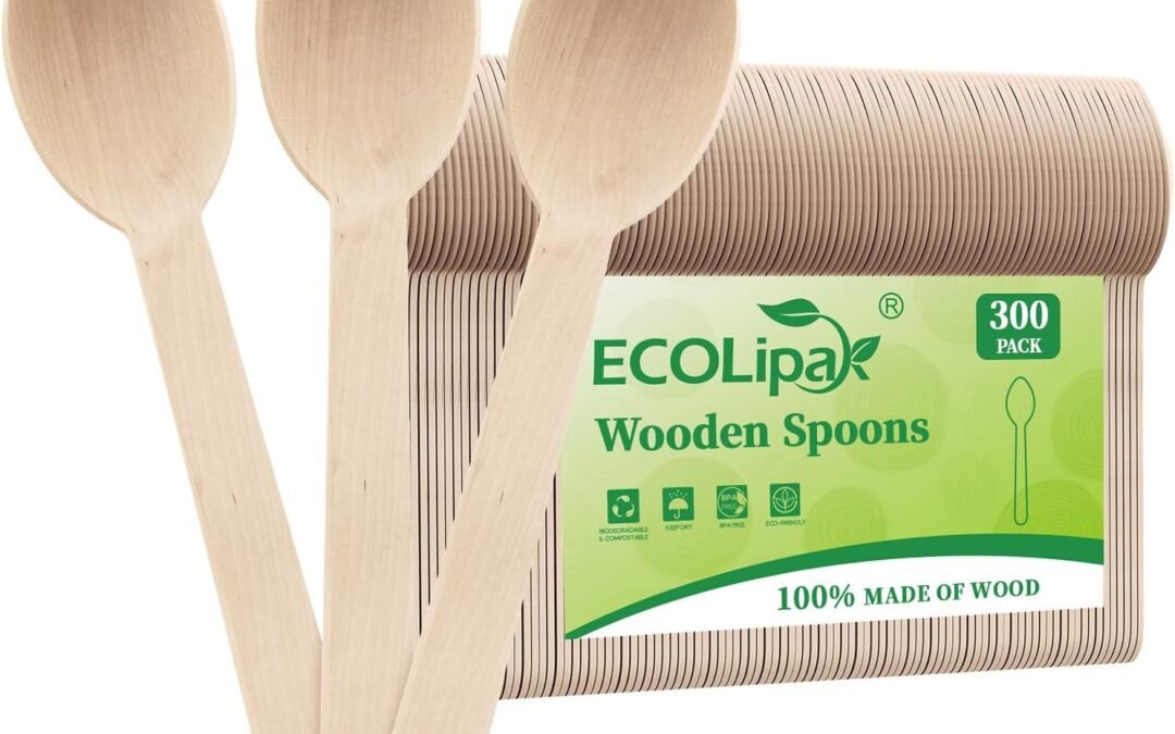 Wholesale ECOLipak 300 Count Wooden Disposable Spoons, Compostable Wooden Spoons for Party, Camping, Traveling, Family Dinners Manufacturer